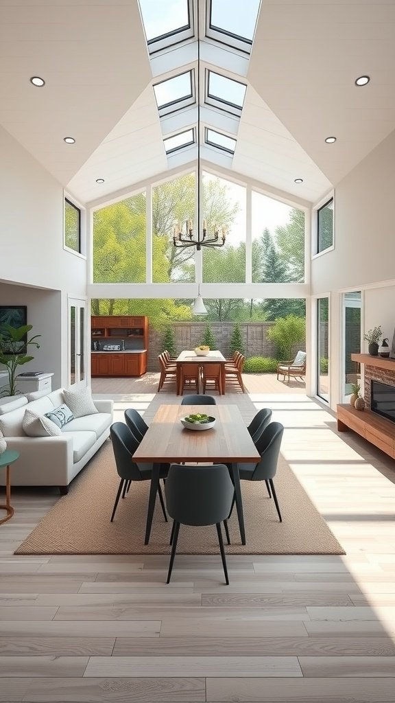 35 Dreamy Bloxburg House Ideas to Inspire Your Next Build Interior of a contemporary family home with large windows and a cozy dining area.