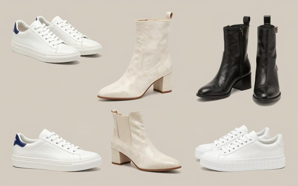 Collection of comfortable game day shoes including sneakers and boots