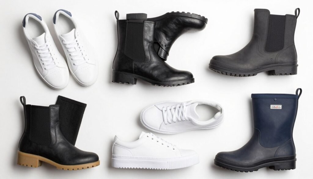 Collection of game day shoe options displayed together