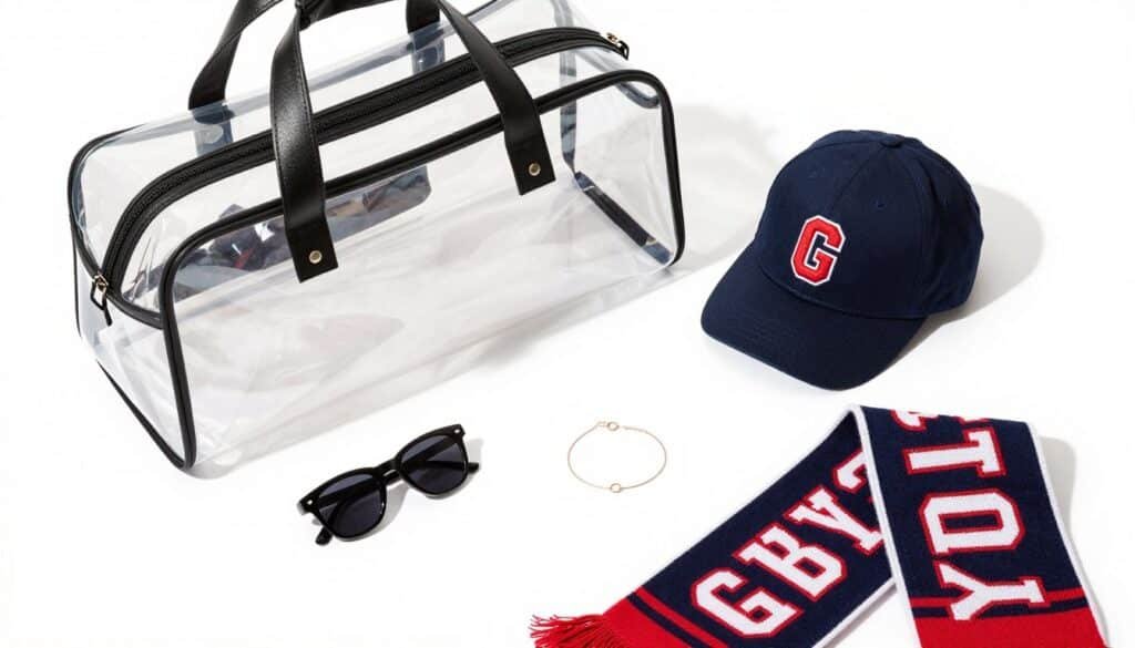 Game day accessories arranged in flat lay