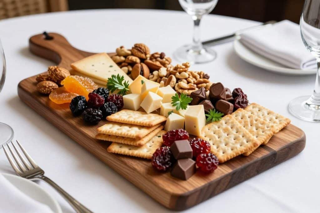 elevated snack board presentation for luxury game night