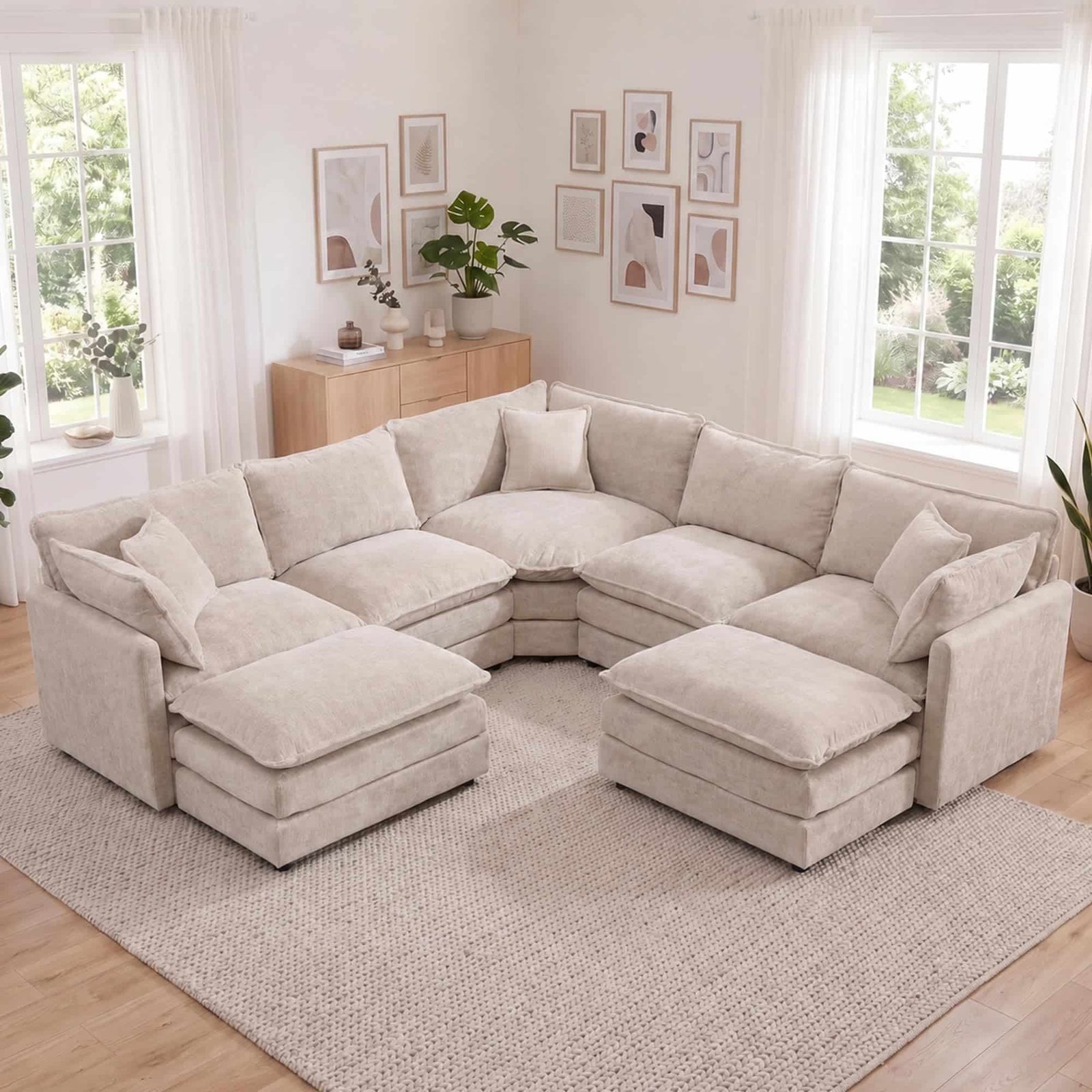 VEPXXP Oversized Camel Modular Sectional
