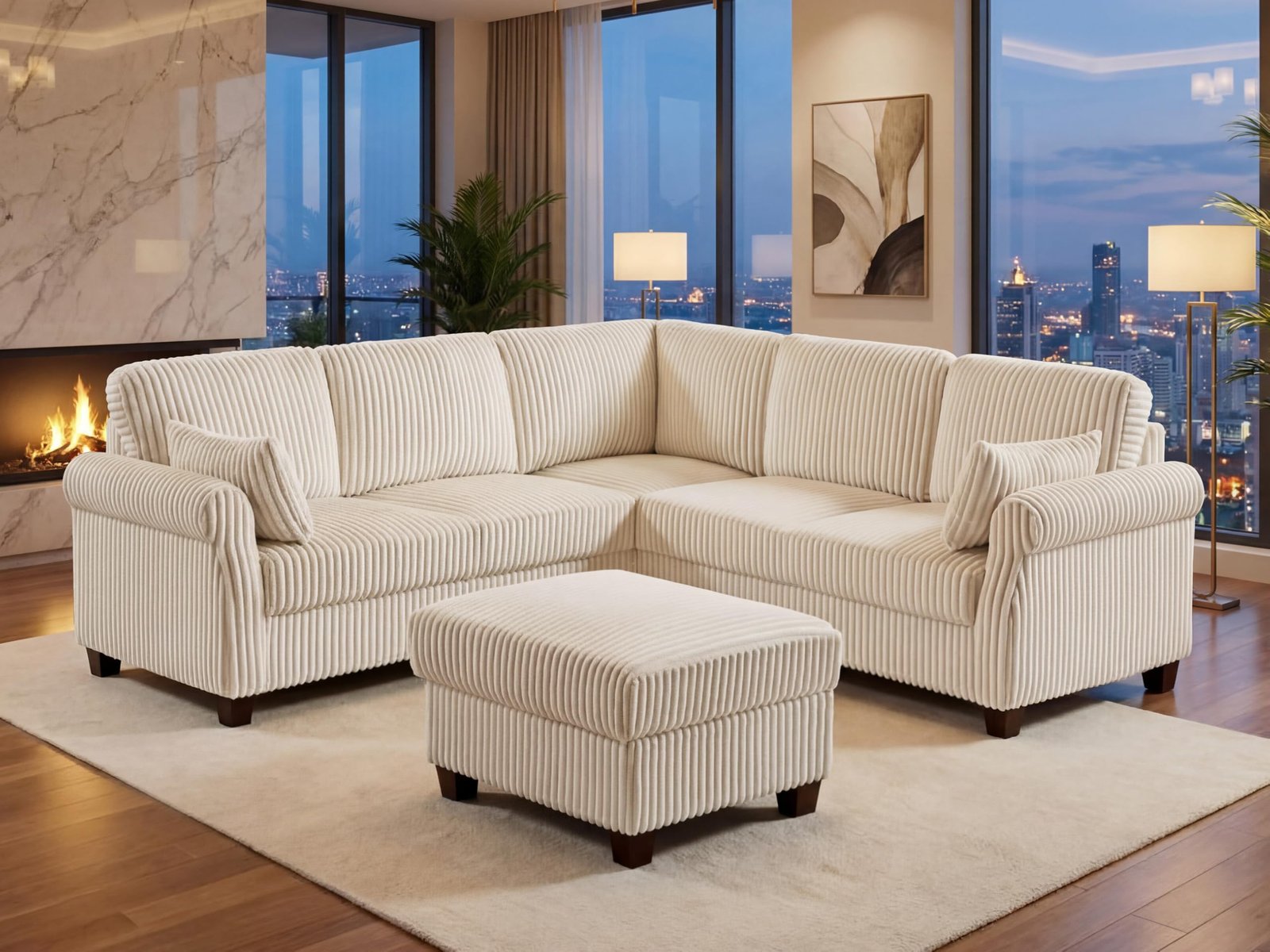 Corner Sofa Designs: 7 Stylish Picks for 2026 Arcrinte 90.6-Inch V-Shaped Sectional