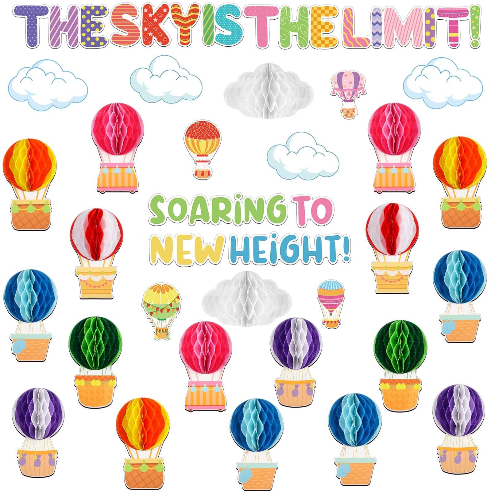 Classroom Door Decorations: 10 Welcoming Ideas for 2026 Crtiin Hot Air Balloon Bulletin Board Set