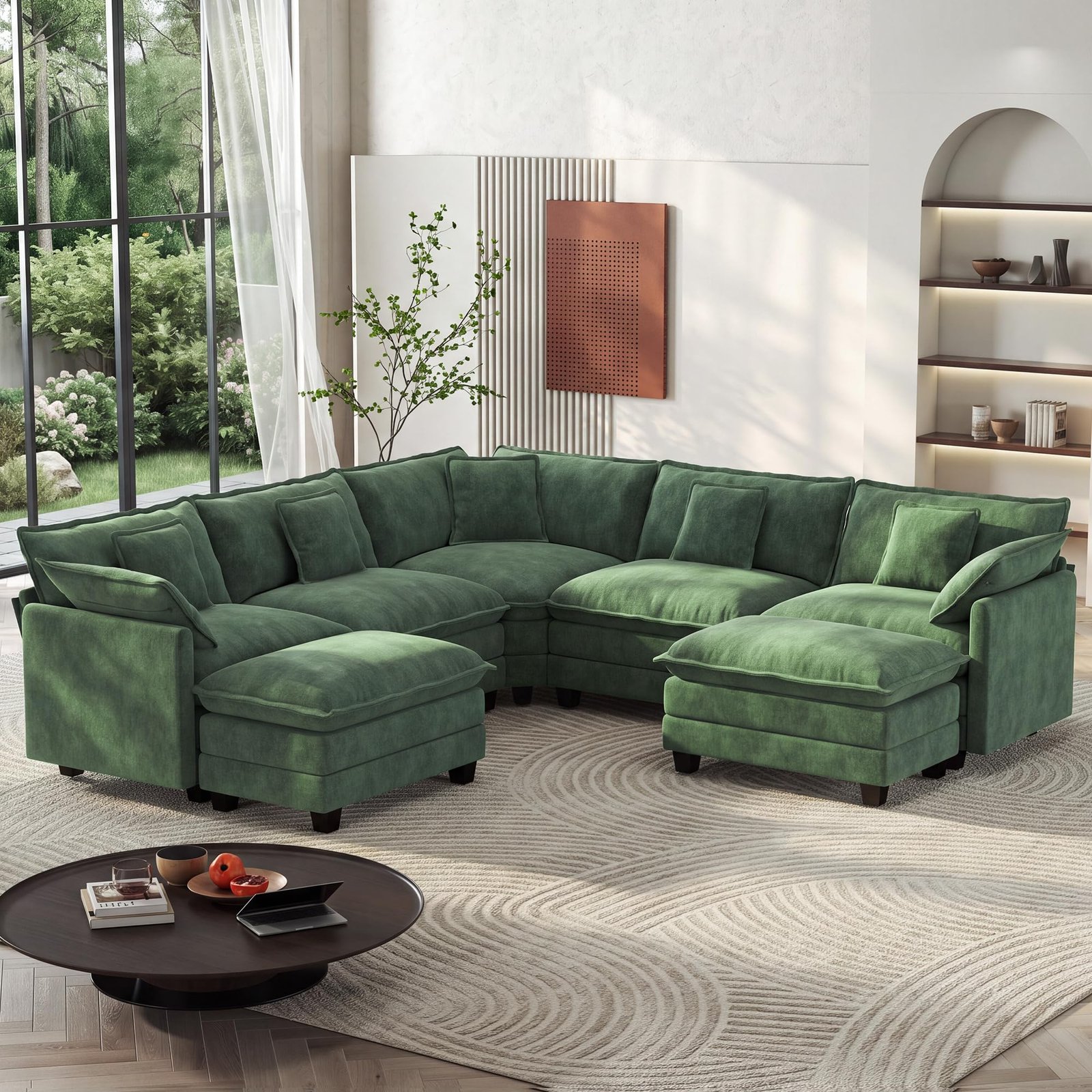 Ihanherry 114-Inch V-Shaped Modular Sectional