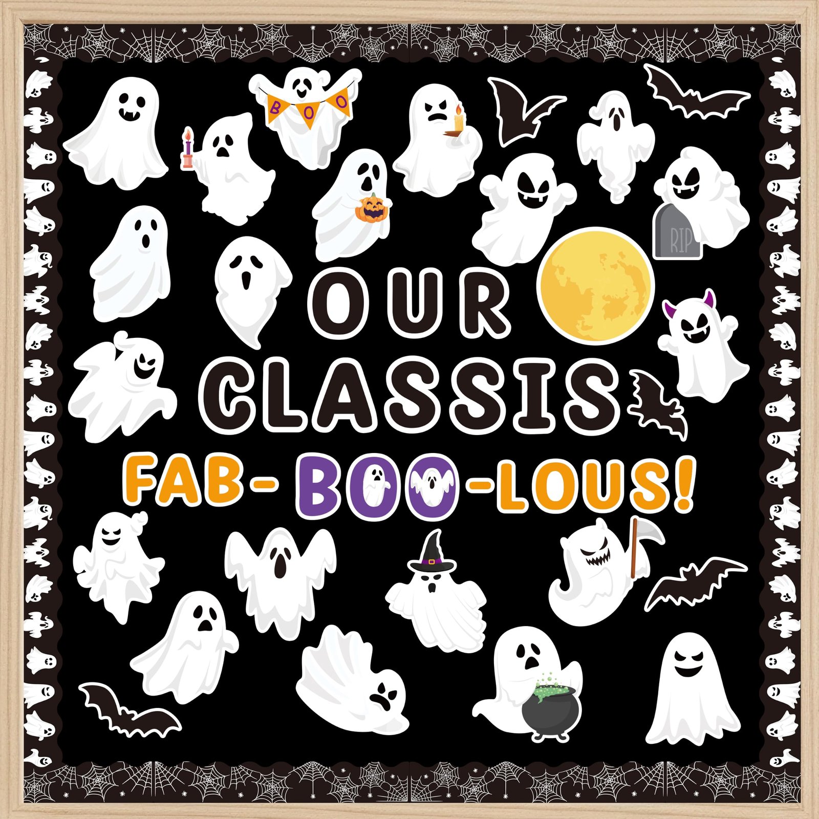 Halloween Door Decorations for Classrooms: 10 Fun Picks B1ykin Ghost Bulletin Board Kit